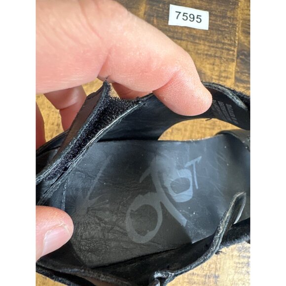 otob 8m bushnell wedge heel sandal thick strap platform light weight  black sil - Picture 5 of 9